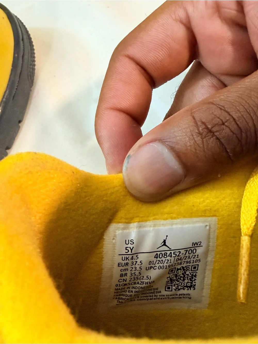 Jordan Yellow and Gray Retro 4 Sneakers